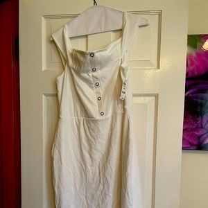 Bar III RIBBED OFF THE SHOULDER DRESS